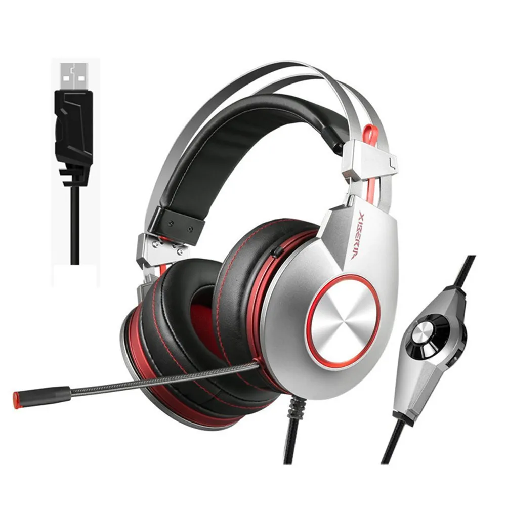 Xiberia K5 3,5 мм игровая гарнитура для PS4/ Xbox One телефон бас шлем/USB 7,1 объемный стерео PC Gamer наушники с микрофоном
