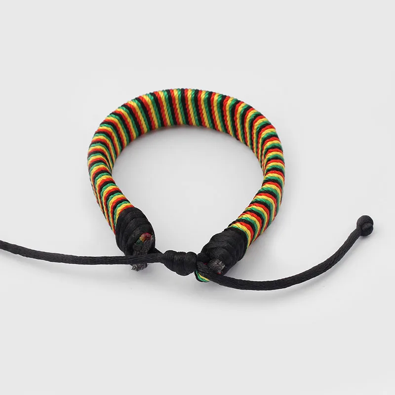Браслет из шелкового шнура Rasta кожаный браслет с хлопковой обмоткой регулируемый