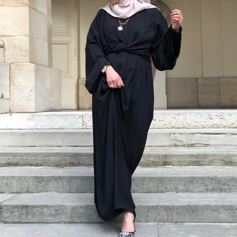 Бандажное мусульманское платье Abaya халат Дубай Турция хиджаб/кафтан абаяс для
