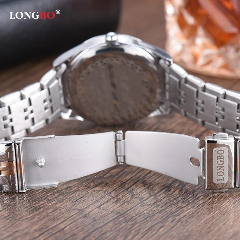 LONGBO Relogio Masculino, роскошный бренд, полностью из нержавеющей стали, аналоговый дисплей, дата, кварцевые часы, деловые часы для мужчин и женщин, часы 80164