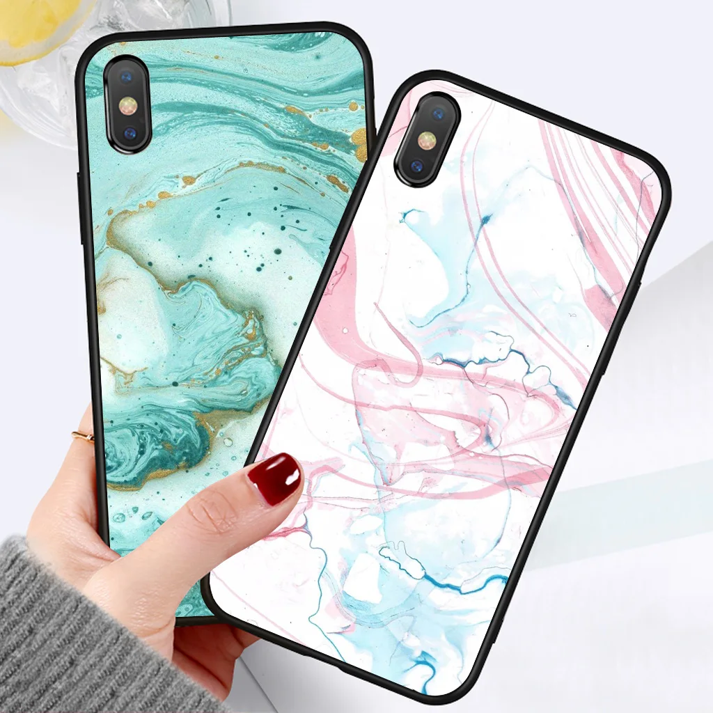 Мягкий силиконовый мраморный чехол для Apple iPhone 6 6S 7 8 9 Plus X XR XS Max 7plus 8plus мягкий