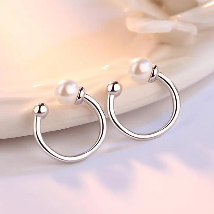 Серьги Клипсы из серебра 925 пробы с жемчугом|Серьги-клипсы| |