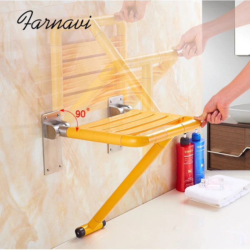 Настенное крепление складной Душ кресло с ног Поддержка Нержавеющая сталь