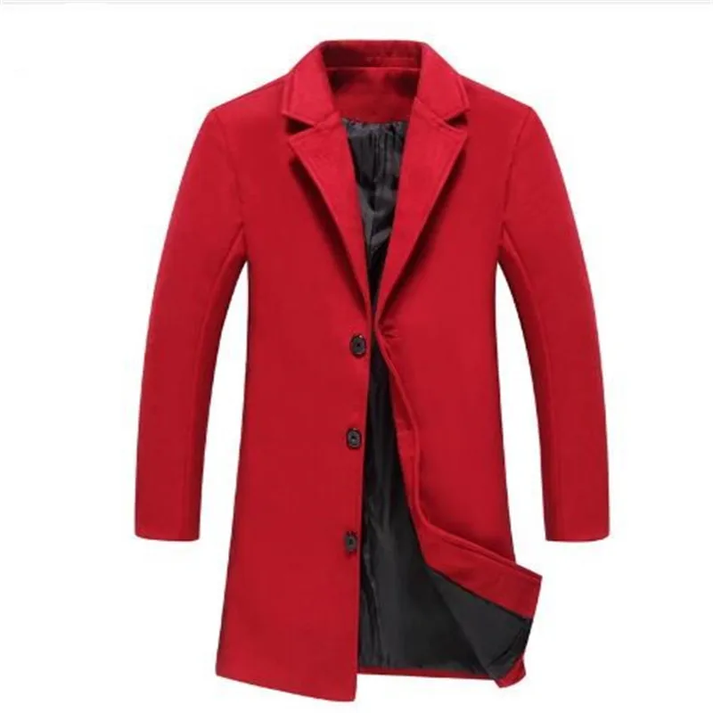 2018 New Winter Wool Coat Men Leisure Long Sections Woolen Coats Men's Pure Color Casual Fashion Jackets / Overcoat | Мужская одежда