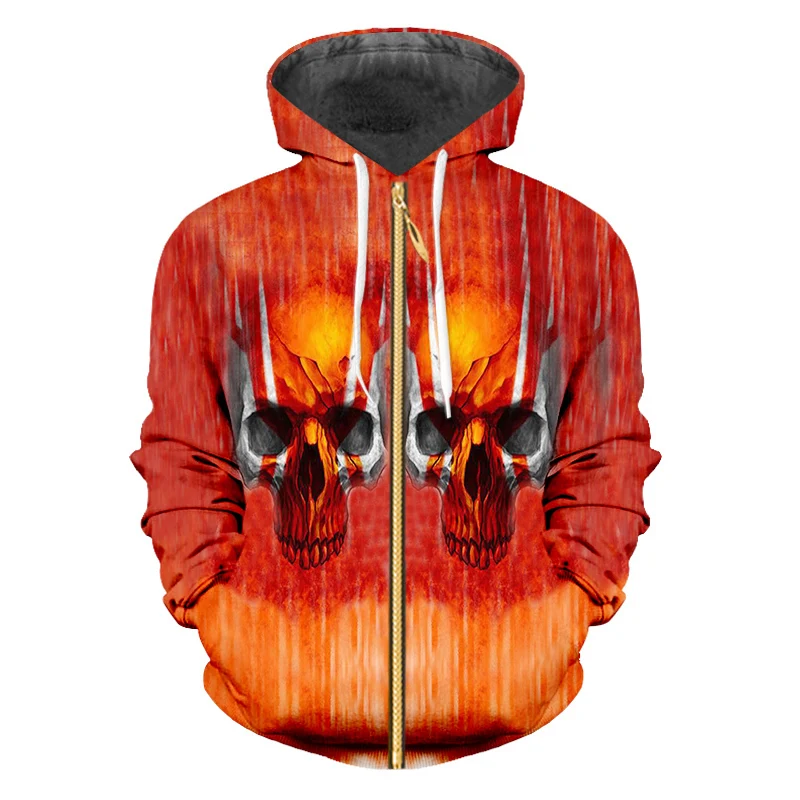 OGKB 3d Красный Hoodiess череп толстовки с принтом для мужчин/wo мужчин толстовка бренд