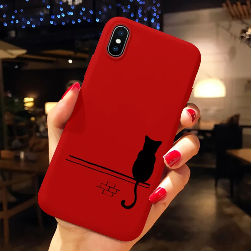 maobeiy Чехол для телефона для iPhone 11 Pro XS Max XR X 10 8 7 6 S 6 S Plus, Роскошная мягкая задняя крышка из ТПУ с изображением животных, красный чехол Fundas для iPhone X, чехол - Цвет: maobeiy