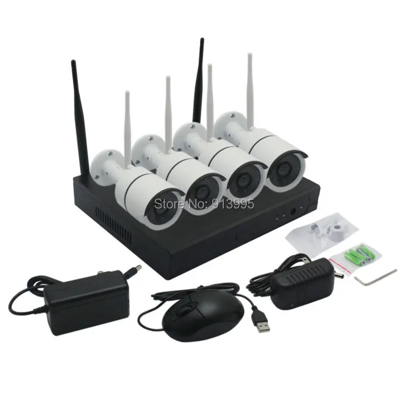 4CH Plug And Play 720P HD Открытый ИК Ночное Видение домашняя ip камера наблюдения WIFI 500G HDD CCTV