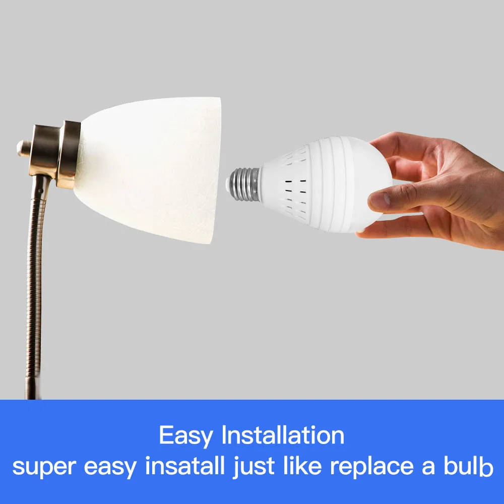 Ламповый светильник SDETER, беспроводная ip-камера 1080 P, Wifi, 360 градусов, камера видеонаблюдения, панорамная, рыбий глаз, лампа ночного видения, мини-камера