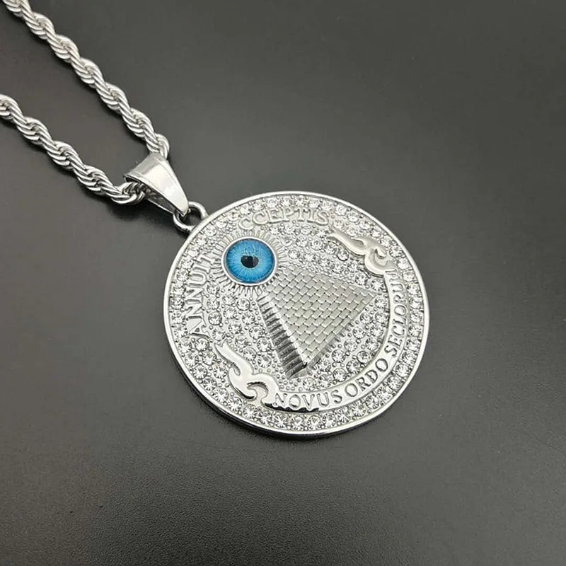Круглое ожерелье с подвеской Novus ordo seclorum Ювелирное Украшение в стиле масонской