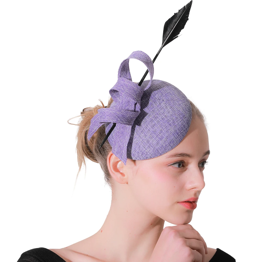 

Wedding Women Fascinators Hat Hairclip With Feather Imitation Sinamay Headpiece Kentucky Millinery Ladies Races Event Headwear