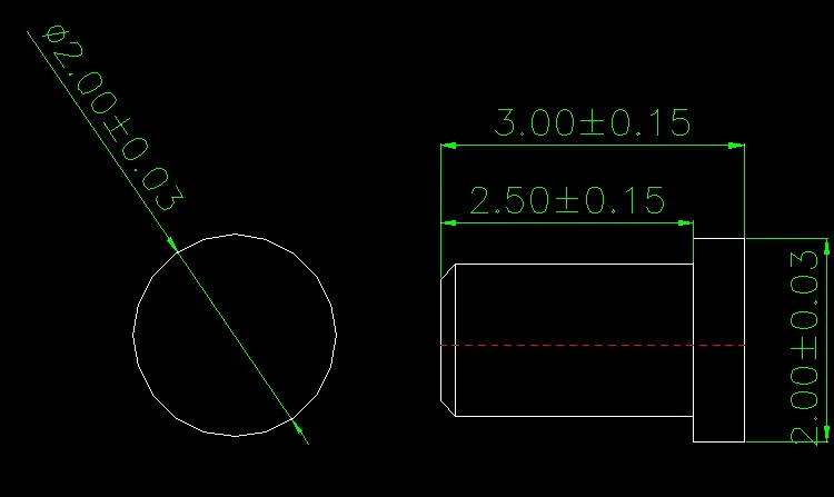 Pogopin 2,0 3,0 наперсток 2x3 мм разъем для аккумулятора проводящий медный игольчатый зарядный электрод зонд без пружинной женской