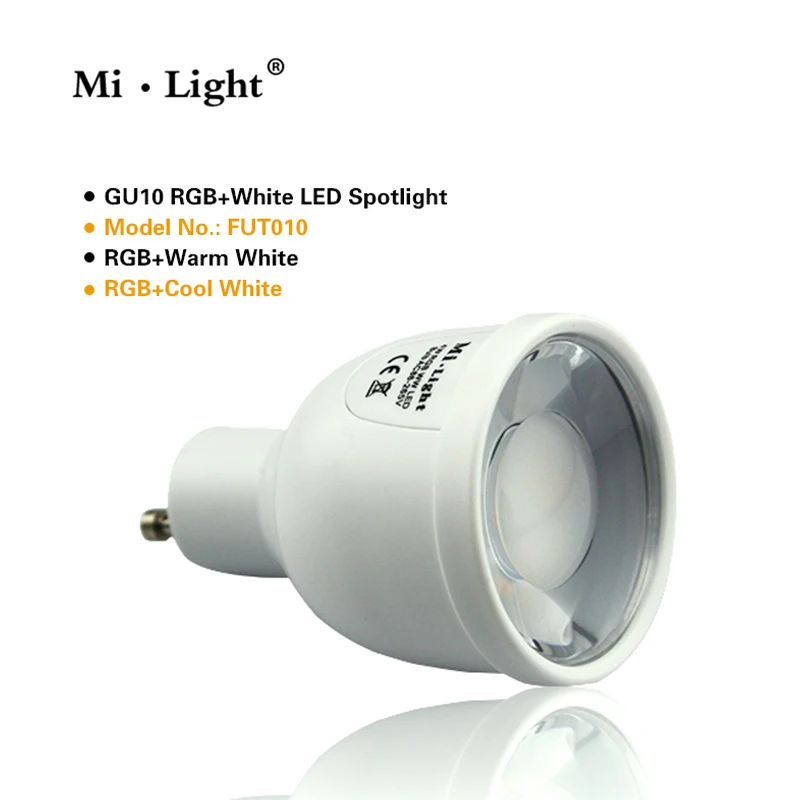 Светодиодная лампа Mi.light FUT018 GU10 1 6 миллиона цветов регулируемая яркость 2 4G 85 265 в 5