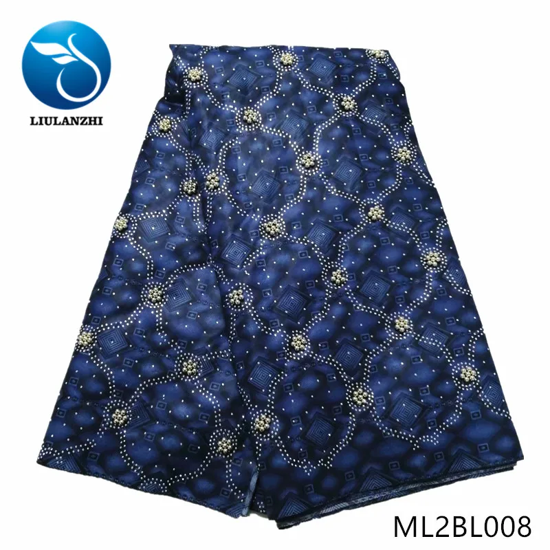 

LIULANZHI African wax fabrics New design Cotton wax with stones and beads for women dress 6yards free shipping ML2BL001-ML2BL008