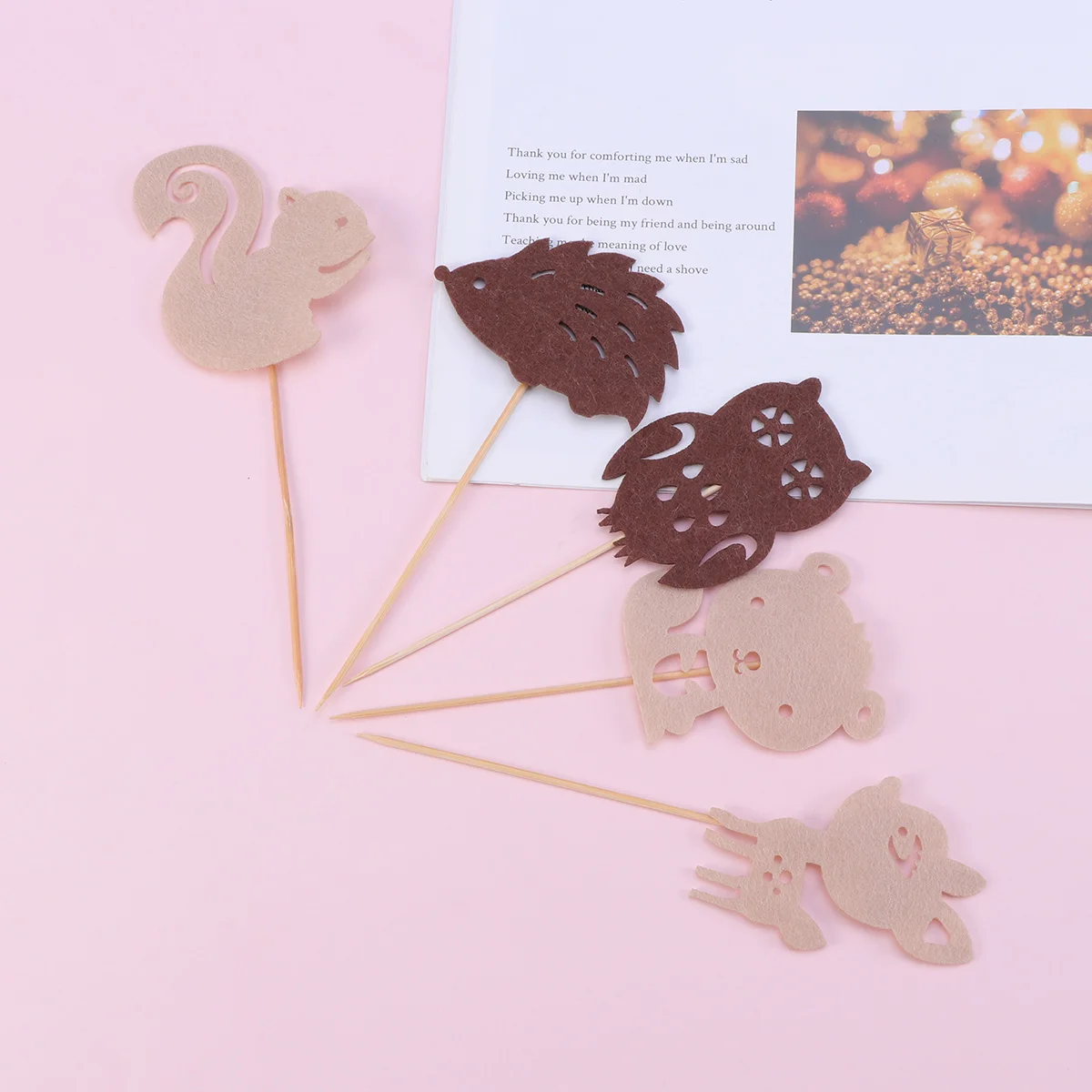 8 шт милые животные лес торт Топпер кекс топперы фруктовый десертный Декор