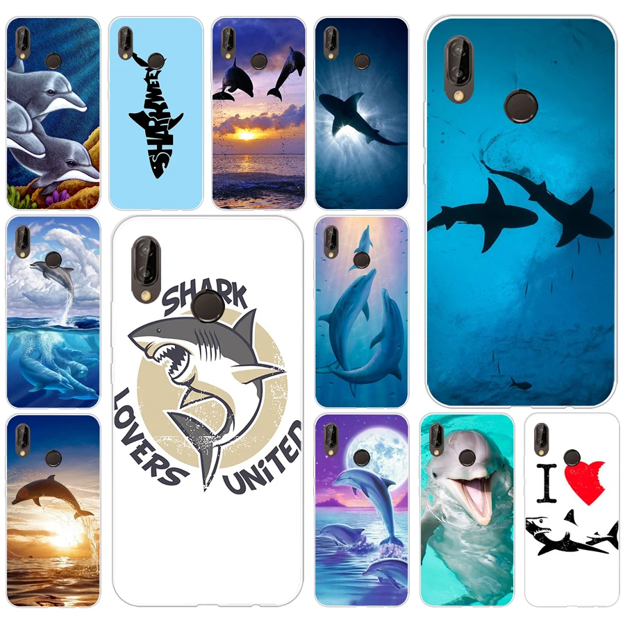 Мягкий силиконовый чехол из ТПУ для huawei p 20 lite pro y6 2017 mate 10 263AQ Dolphin in the reef|Бамперы| |