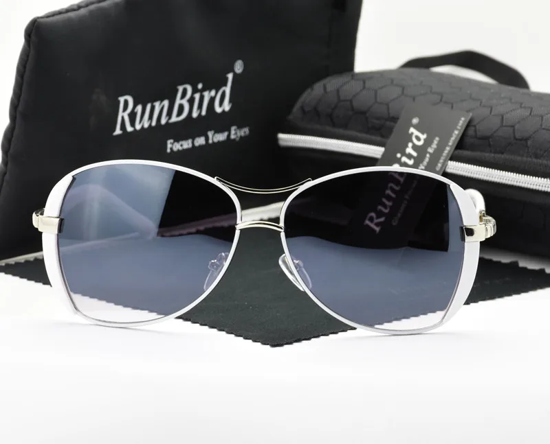 Runbird женские роскошные брендовые дизайнерские солнцезащитные очки для вождения, классические женские солнцезащитные очки Oculos de sol Feminino с футляром, чехол R071 - Цвет линз: Белый