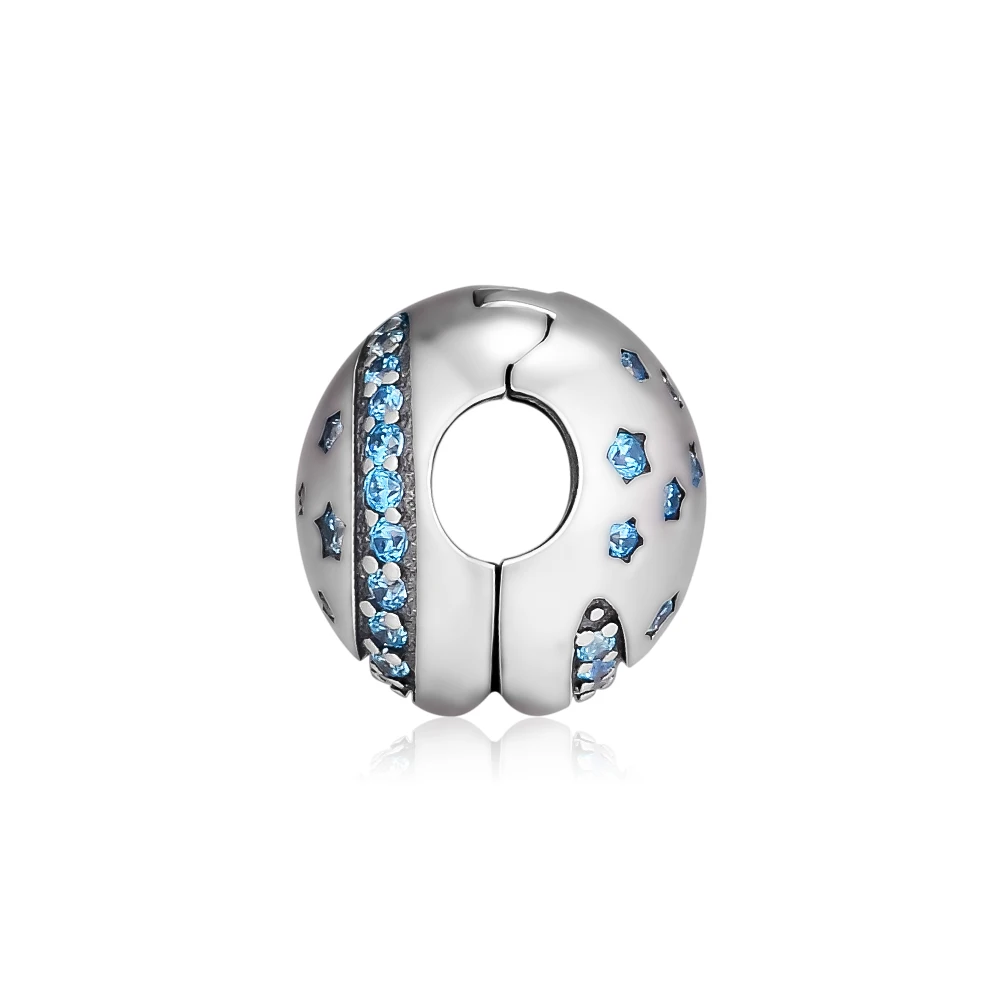 Genuine 925 Sterling Silver Twinkling Night Clip Charm Beads Fits Pandora Bracelets Women for Jewelry Making kralen | Украшения и