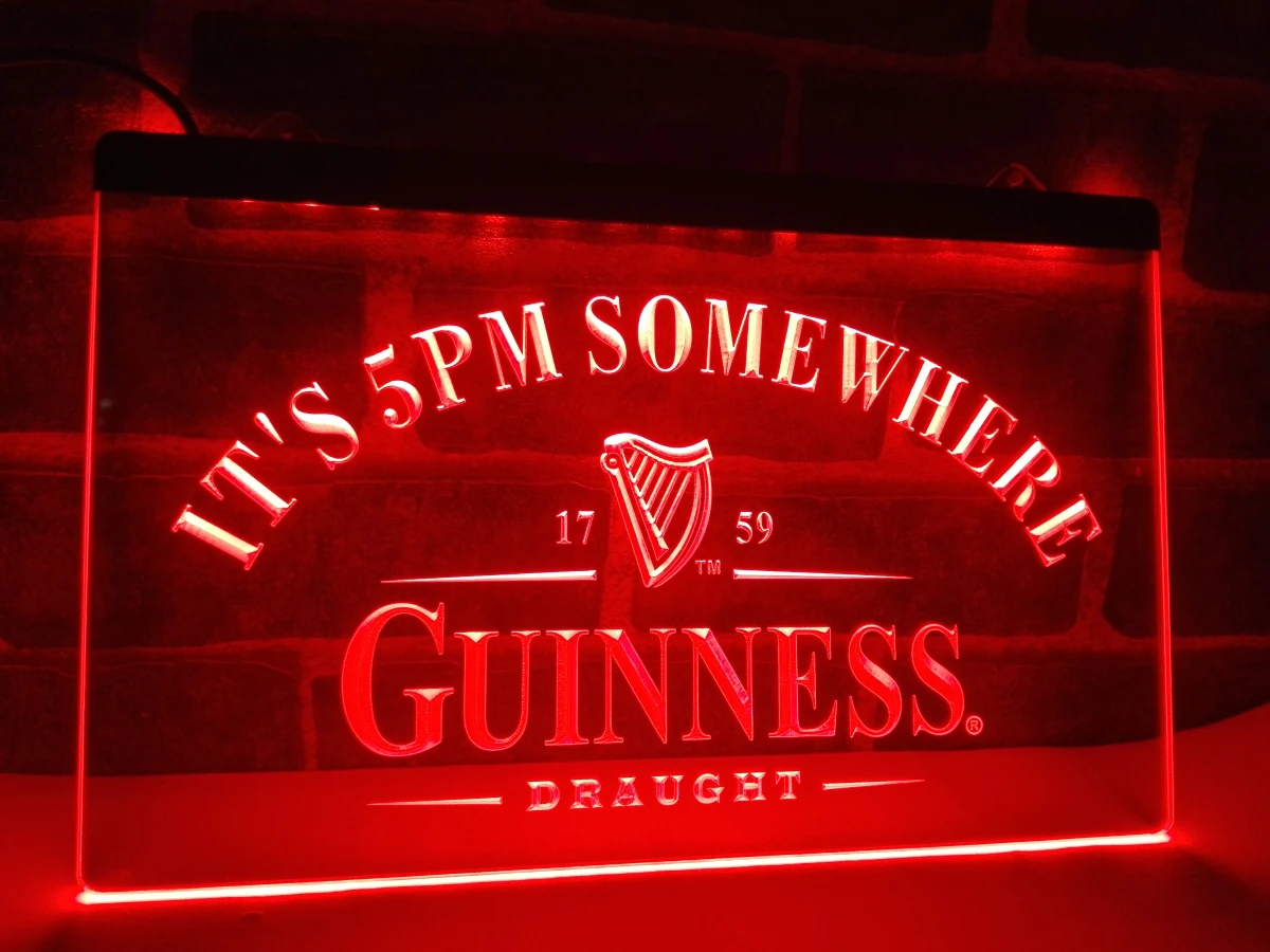 LA091- Guinness это 5 где-то бар светодиодный неоновый светильник знак для домашнего