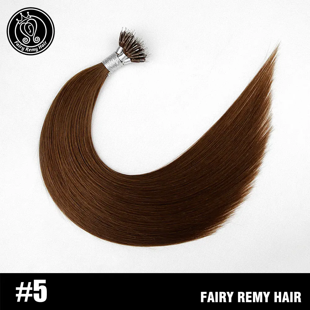 Фея Волосы remy 0,8 г/локон 18 дюймов, Remy настоящие нано кольцо ссылки Пряди человеческих волос для наращивания эффектом деграде(переход от темного к Цвет# T6/16 прямые волосы на микро-бусины заколки для волос 40g - Цвет: #5
