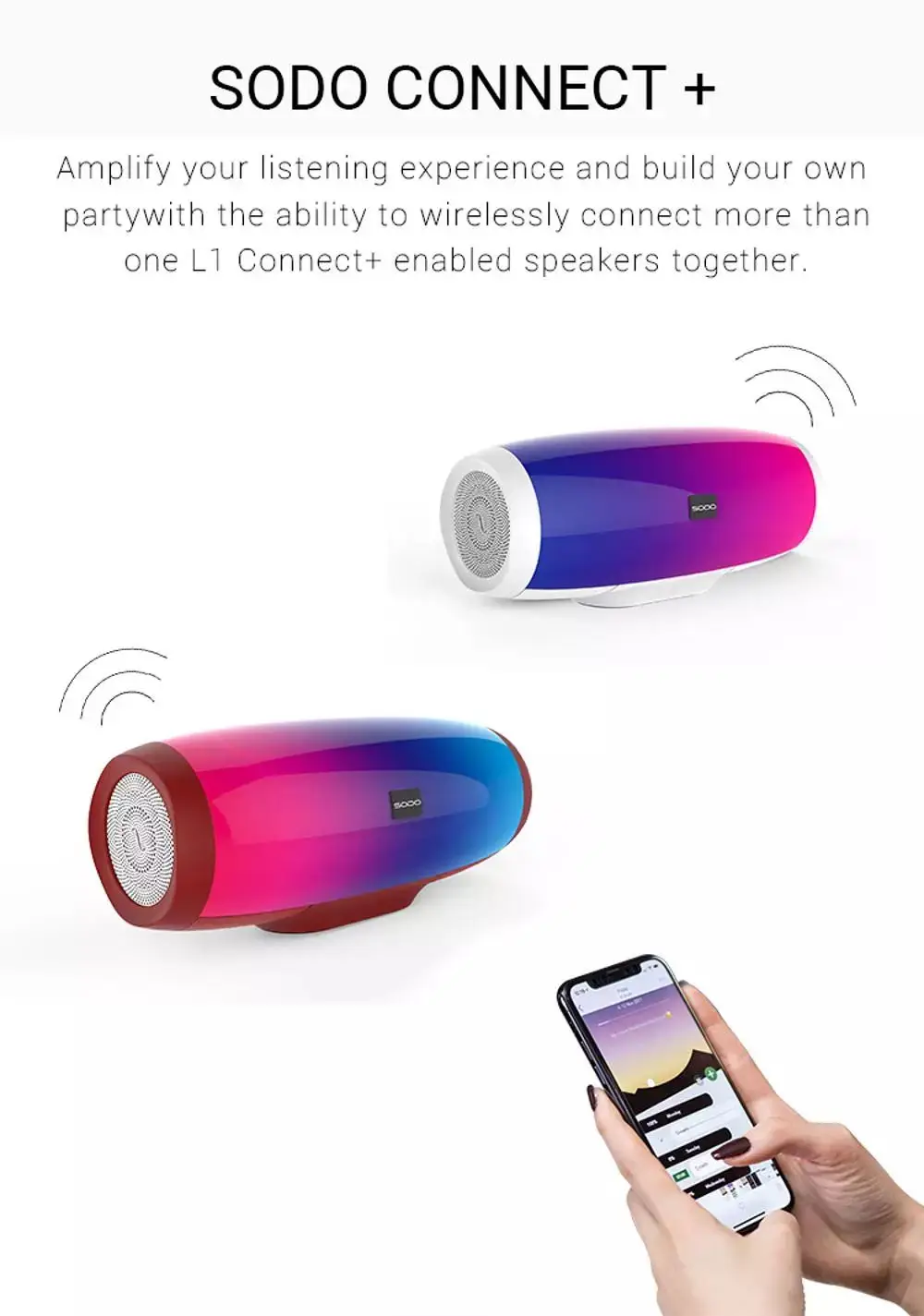 SODO L1 светильник Показать 3D звук беспроводной Bluetooth динамик 10 Вт система TF FM радио музыка сабвуфер Колонка динамик s Bluetooth 4,2