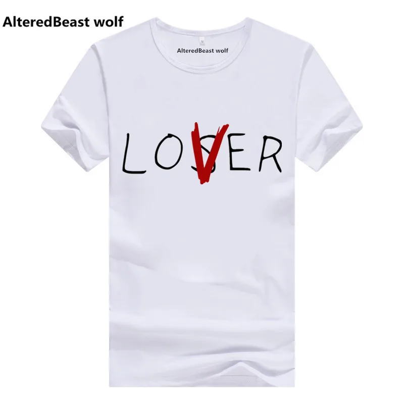 Мужская футболка с принтом Lover Or Loser Повседневная Мягкая круглым вырезом Новое