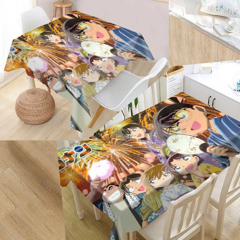New Arrival Custom Detective Conan Table Cloth Waterproof Oxford Fabric Rectangular Tablecloth Home Party Year | Дом и сад