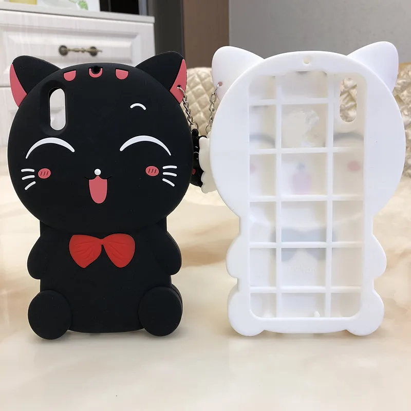 Для естественных V11 3d-силикон Lucky Кот Мягкий ячейки чехол для телефона чехол для Vivo V11 V11 Pro 6,41 дюйма