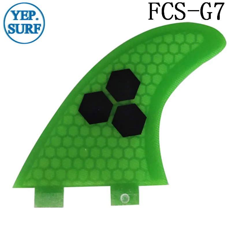 Green Плавник для серфинга FCS G7 плавник сотовый плавник для доски для серфинга зеленый цвет серфинга плавник Quilhas Подруливающее устройство аксессуары для серфинга - Цвет: Green