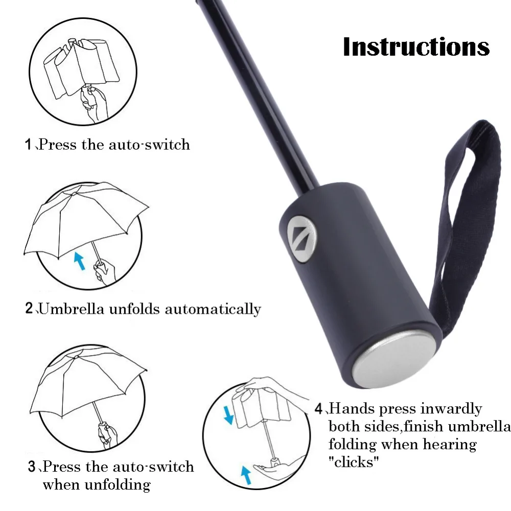 Зонт Автоматический складной с защитой от ветра 118 см 10 к|Зонтики| |