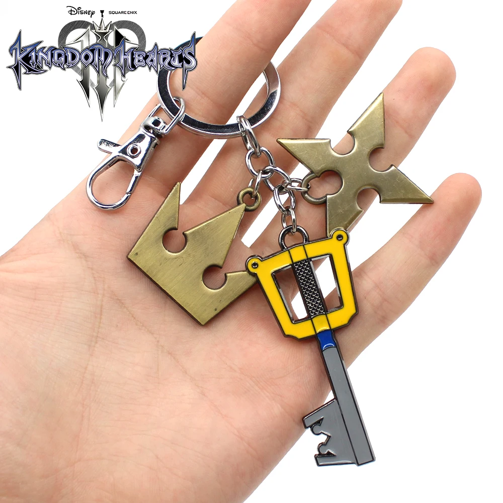 Kingdom Hearts III Sora брелок для ключей оружие золото Paopu фрукты подвески в форме оружия брелок декоративный брелок орнамент аксессуары