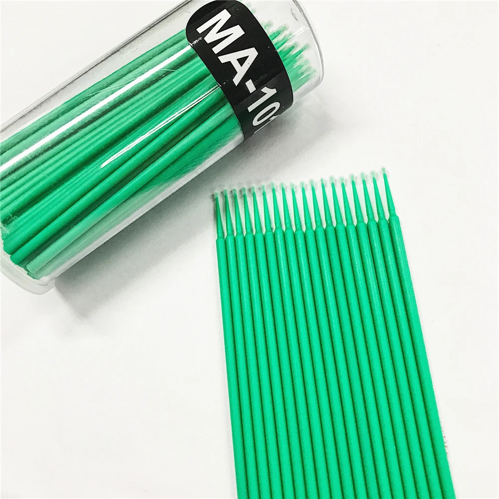 

2 Bottle Cotton Swab Disposible Eyelash micro brush Applicator eyealash extension mirco fiber wands Makeup Tools Free shipping