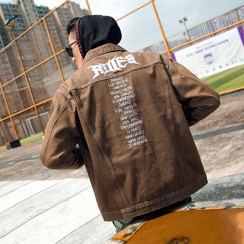 LENSTID 2019 Весна для мужчин джинсовая куртка Высокое качество модные джинсы куртки