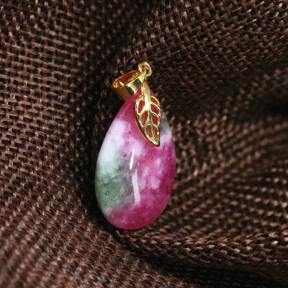 Модные женские разноцветные красные нефриты камень халцедон КАПЛЕВИДНАЯ