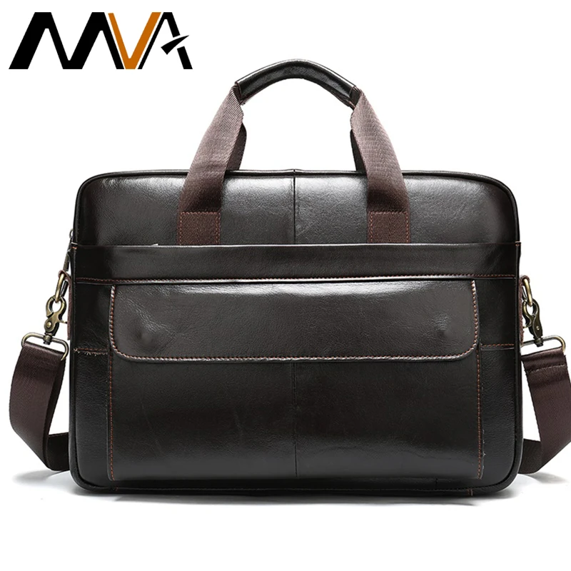 Портфель MVA мужской из натуральной кожи Повседневная сумка для компьютера 14