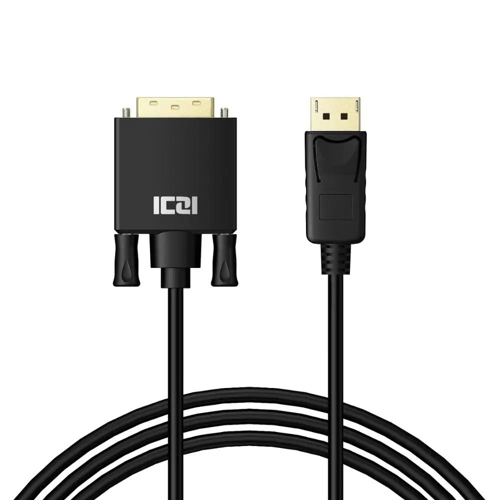 ICZI DisplayPort to DVI Cable 1.8m 3m DP Adapter Converter Male Gold-Plated Cord Black for Dell HP Lenovo etc |