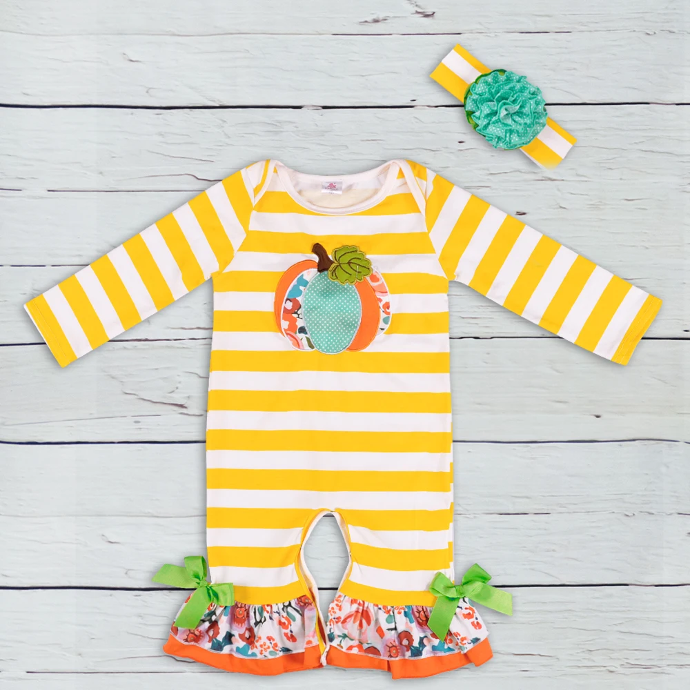 CONICE Марка Желтый в полоску с длинными рукавами Хэллоуин Тыква Оранжевый Одежда