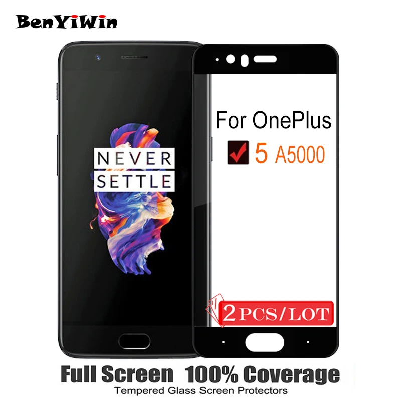 2 шт Полное покрытие из закаленного стекла для OnePlus 5 5,5" протектор экрана 9 H на защитном стекле чехол для 1+ 5 A5000 пленка