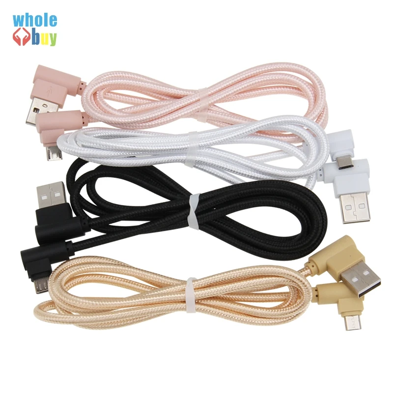 1 м/2 м/3 м нейлоновый Плетеный 90-градусный USB-кабель для быстрой зарядки iPhone 8Pin Micro