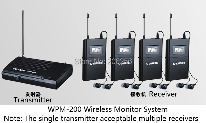 Беспроводная система контроля Takstar WPM 200 UHF стерео беспроводные наушники вкладыши