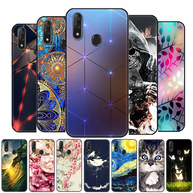 Для zte Blade V10 Vita чехол силиконовый черный мягкий tpu с принтом для V 10 BladeV10 бампер на