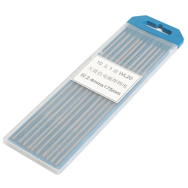 

2.4x175mm 10pcs/Set Tungsten 2% WL20 Lanthanated Blue Tip TIG Welding Electrodes