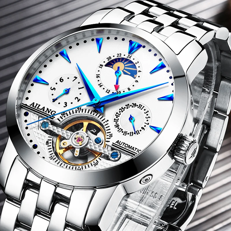 Мужские автоматические механические часы модные повседневные военные