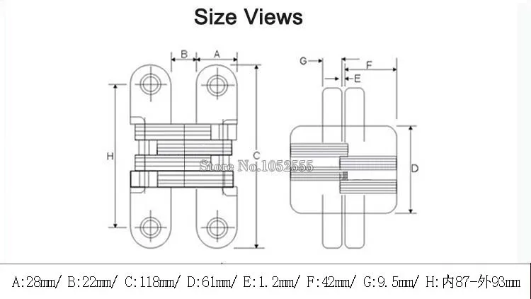 2 шт. невидимые петли из нержавеющей стали 28x118 мм 50 кг|hinge bearing|door hingehidden hinges |