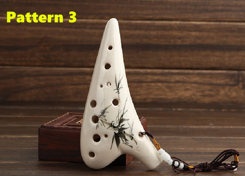 12 отверстий Alto C Key Ocarina Flute AC ручная работа с трещинами цветной рисунок народный