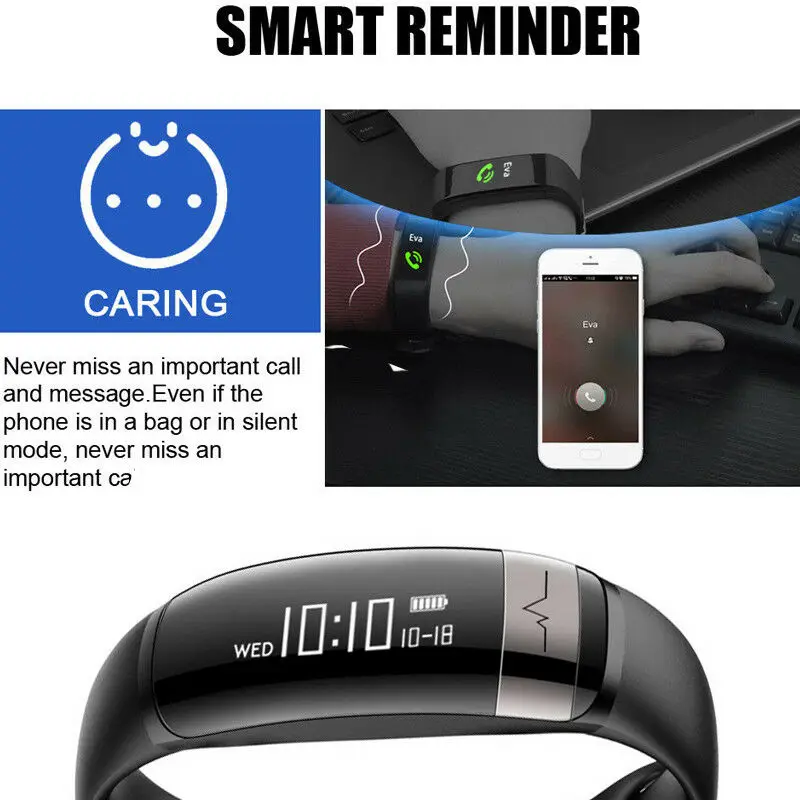 Bluetooth Smart Watch Fitness Sleep Activity Tracker Women Men Heart Rate Monitor For Android iOS Waterproof Bracelet | Электроника