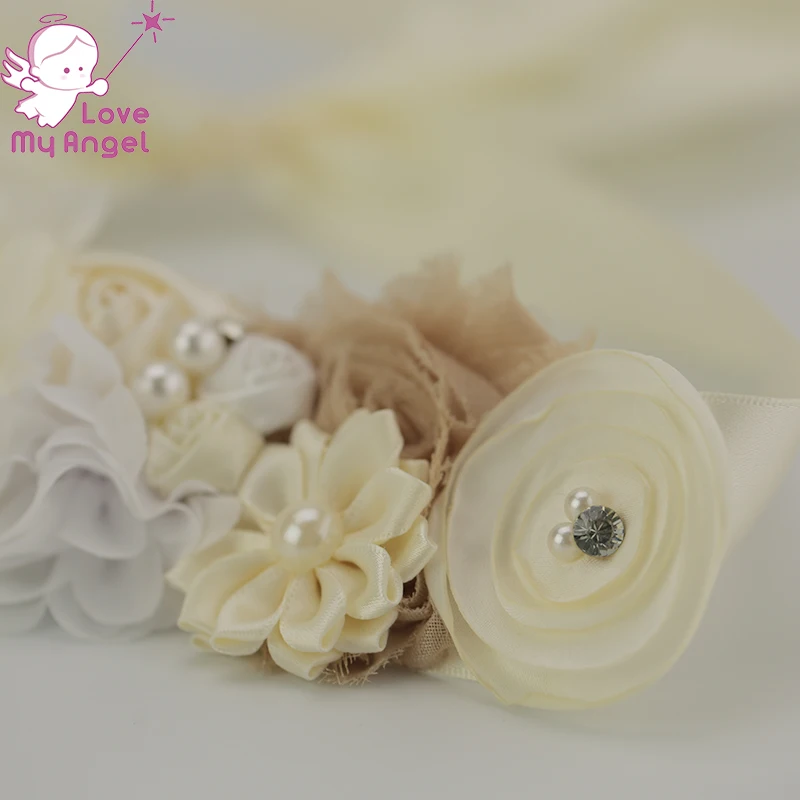 1 шт. пояс для беременных цвета слоновой кости бежевый с цветами девушки