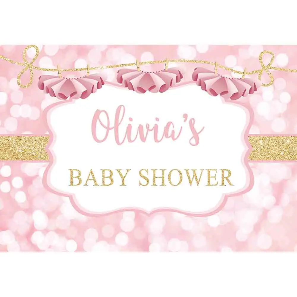 Funnytree photography backdrop princess dress pink bokeh frame baby shower golden stripes photo background decoration newborn |