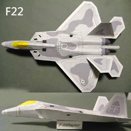 F22 Raptor stealth истребитель самолёт военная модель из бумаги игрушка простая