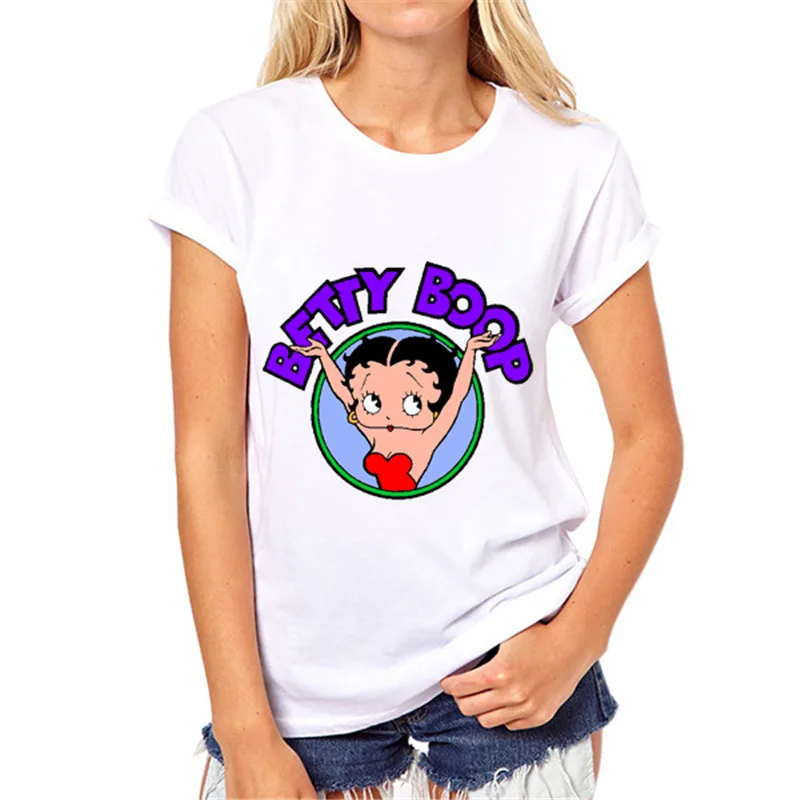 Betty Boop личность яркие женские майки с принтом женская футболка Повседневная