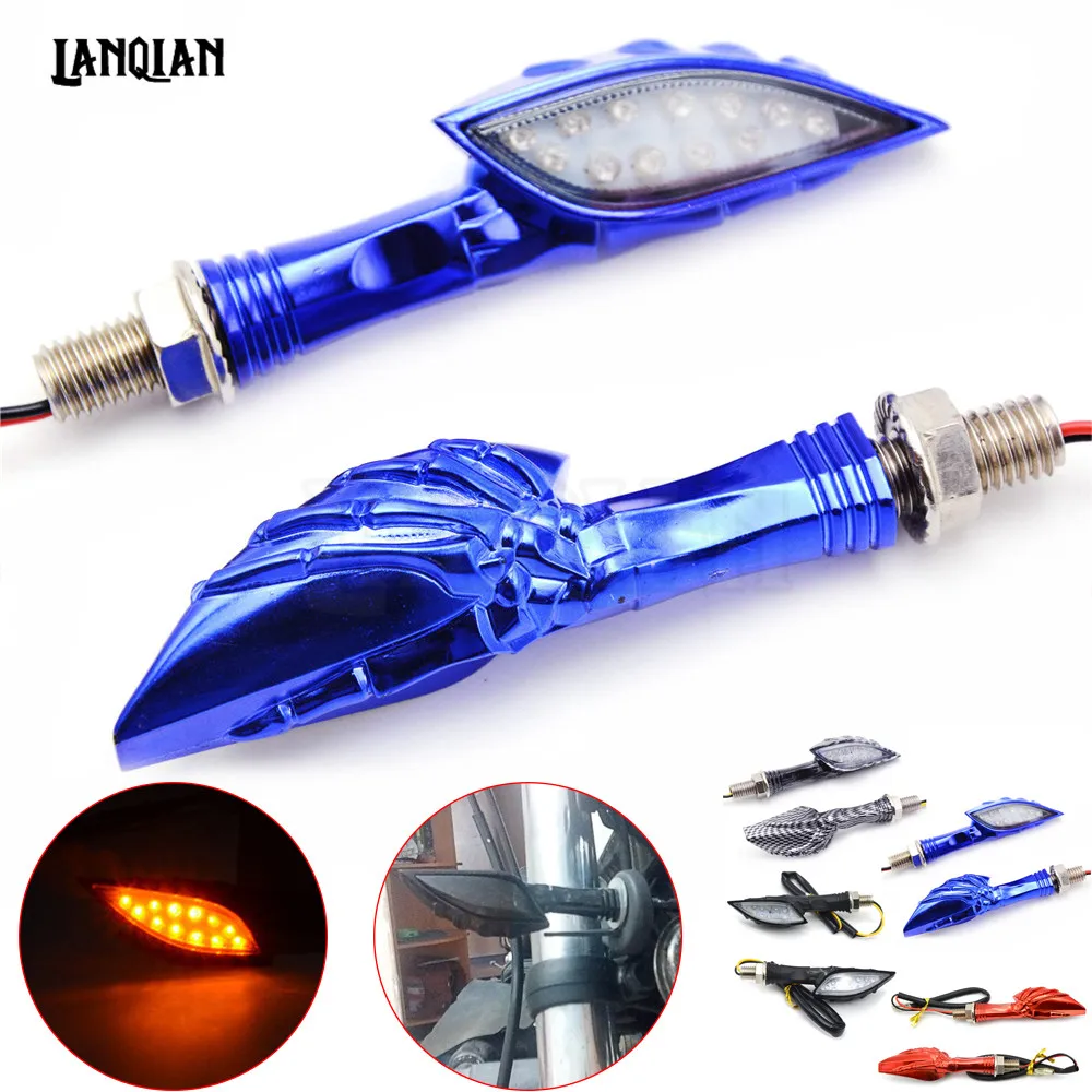 Для exc honda shadow yamaha r15 fz6 универсальный мотоцикл 12V поворотов световые индикаторы